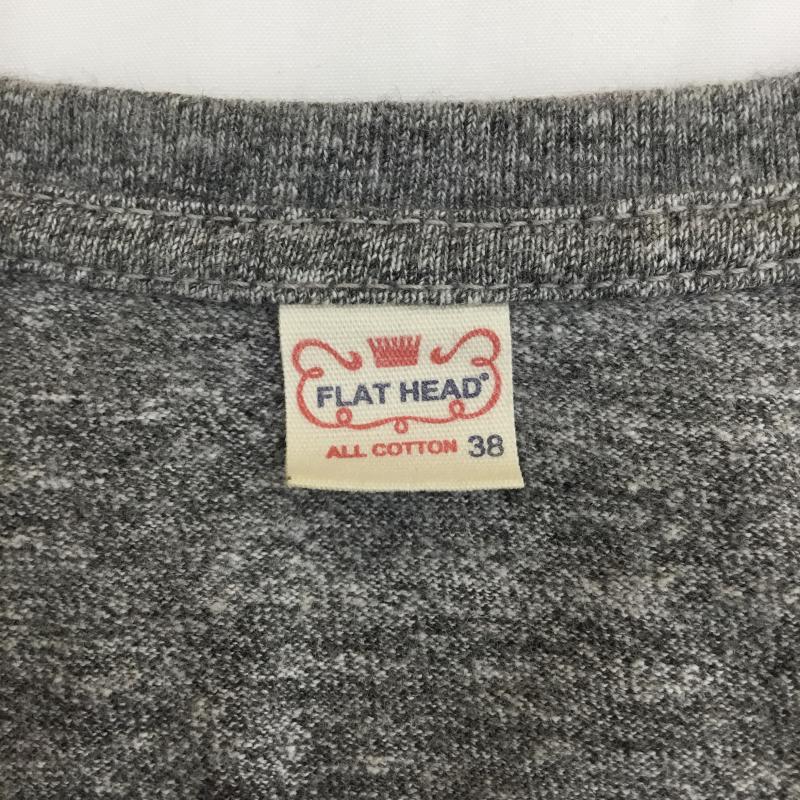 フラットヘッド The Flat Head Tシャツ 半袖 THE FLAT HEAD Vネック 半袖 カットソー グレー 38 ロゴ、文字 灰 / グレー / gray メンズ USED 古着 中古 10155973