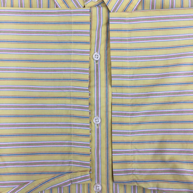 ローレンラルフローレン LAUREN RALPH LAUREN シャツ、ブラウス 半袖 Ralph Lauren ストライプ 半袖シャツ XL ストライプ 黄 / イエロー / yellow メンズ USED 古着 中古 10155974
