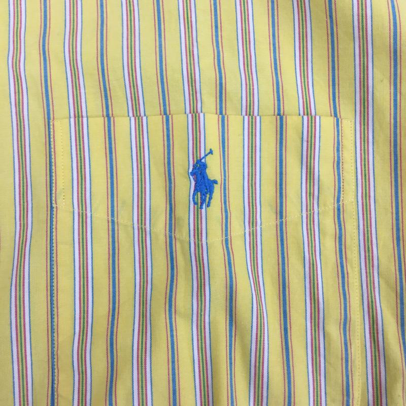 ローレンラルフローレン LAUREN RALPH LAUREN シャツ、ブラウス 半袖 Ralph Lauren ストライプ 半袖シャツ XL ストライプ 黄 / イエロー / yellow メンズ USED 古着 中古 10155974