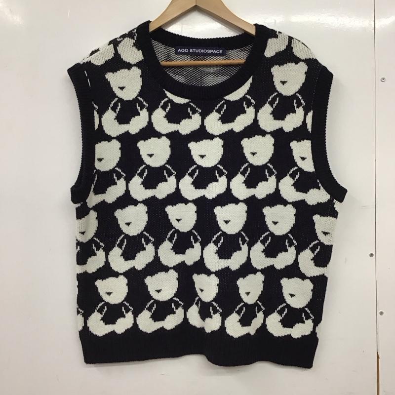 アコスタジオスペース AQO STUDIO SPACE ベスト ベスト 総柄 紺 / ネイビー / navy レディース USED 古着 中古 10155979