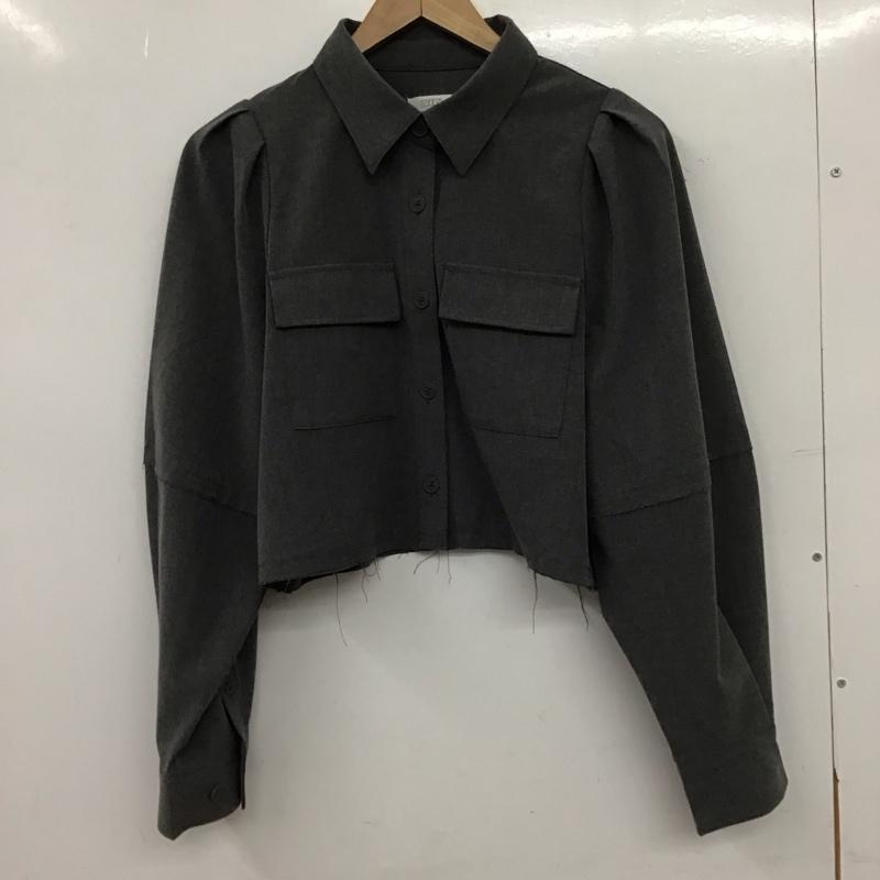 ローリーズファーム LOWRYS FARM シャツ、ブラウス 長袖 FREE 無地 灰 / グレー / gray レディース USED 古着 中古 10155980