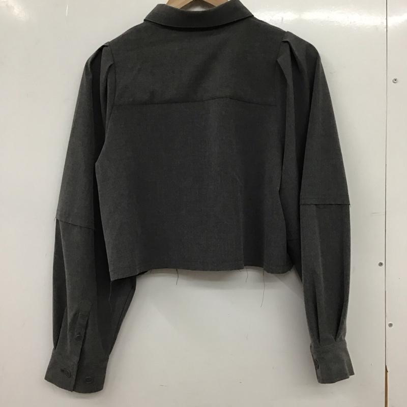 ローリーズファーム LOWRYS FARM シャツ、ブラウス 長袖 FREE 無地 灰 / グレー / gray レディース USED 古着 中古 10155980