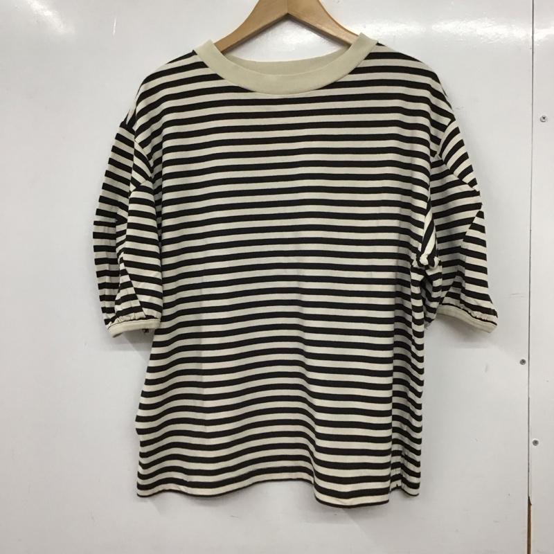 ニコアンド niko and... Tシャツ 半袖 L ボーダー柄 白 / ホワイト / white X 黒 / ブラック / black レディース USED 古着 中古 10155984
