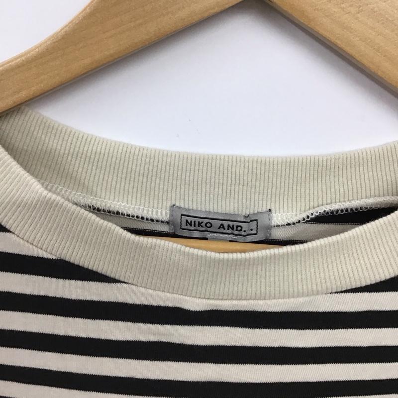 ニコアンド niko and... Tシャツ 半袖 L ボーダー柄 白 / ホワイト / white X 黒 / ブラック / black レディース USED 古着 中古 10155984