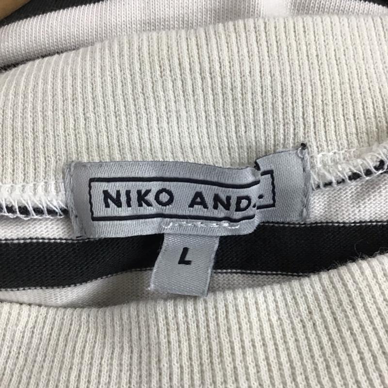 ニコアンド niko and... Tシャツ 半袖 L ボーダー柄 白 / ホワイト / white X 黒 / ブラック / black レディース USED 古着 中古 10155984