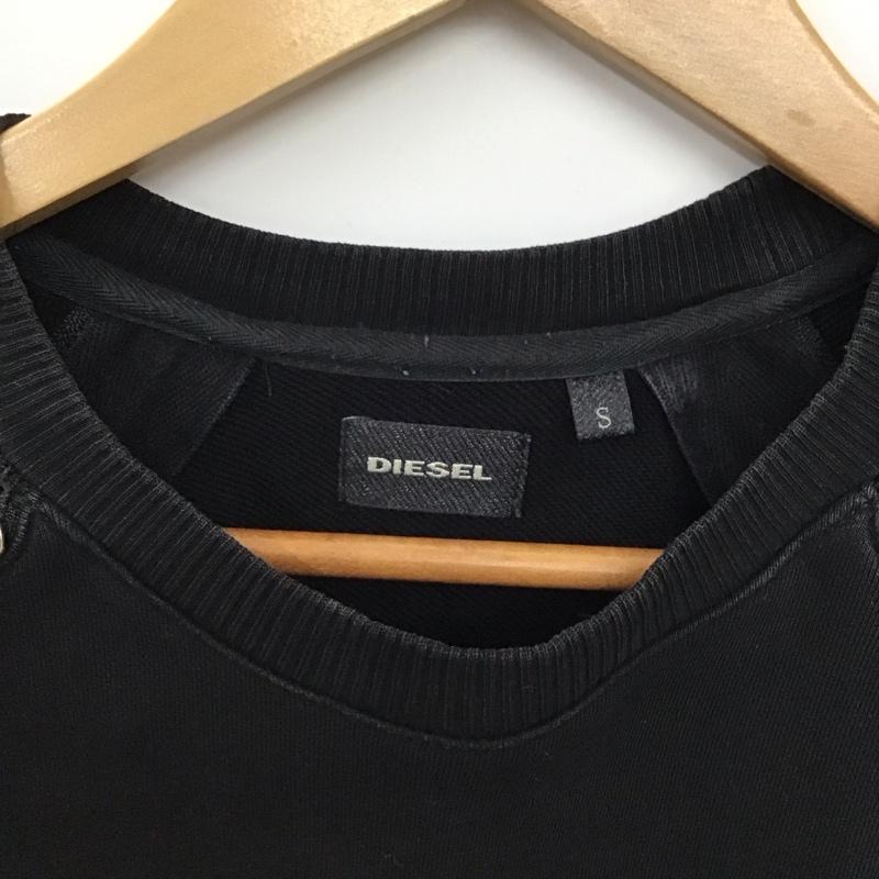 ディーゼル DIESEL トレーナー 長袖 S 無地 黒 / ブラック / black メンズ USED 古着 中古 10155985