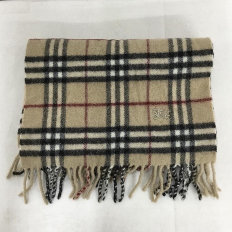 バーバリーロンドン Burberry London マフラー マフラー フリンジ ノバチェック ワンポイント キャメル / キャメル / X 黒 / ブラック / black X 白 / ホワイト / white X 赤 / レッド / red レディース USED 古着 中古 10156004