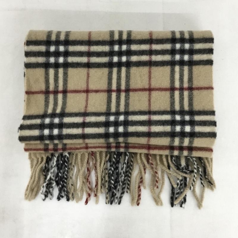 バーバリーロンドン Burberry London マフラー マフラー フリンジ ノバチェック ワンポイント キャメル / キャメル / X 黒 / ブラック / black X 白 / ホワイト / white X 赤 / レッド / red レディース USED 古着 中古 10156004