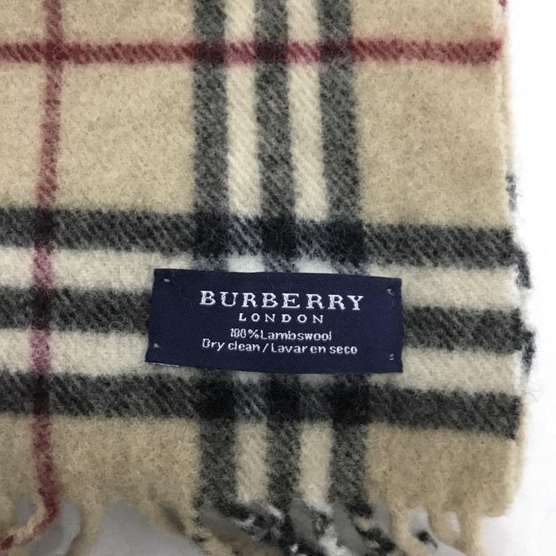 バーバリーロンドン Burberry London マフラー マフラー フリンジ ノバチェック ワンポイント キャメル / キャメル / X 黒 / ブラック / black X 白 / ホワイト / white X 赤 / レッド / red レディース USED 古着 中古 10156004