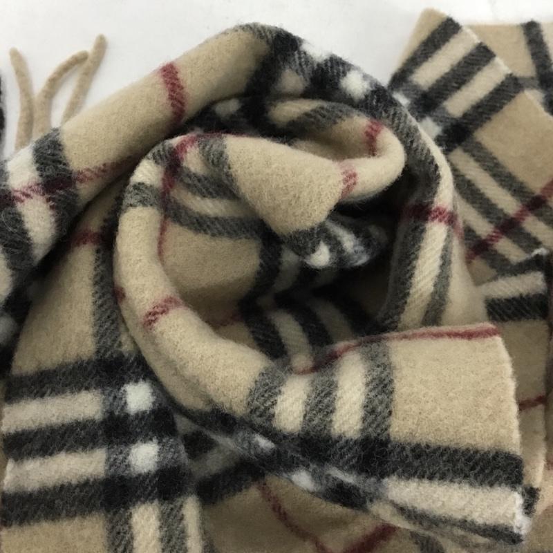 バーバリーロンドン Burberry London マフラー マフラー フリンジ ノバチェック ワンポイント キャメル / キャメル / X 黒 / ブラック / black X 白 / ホワイト / white X 赤 / レッド / red レディース USED 古着 中古 10156004