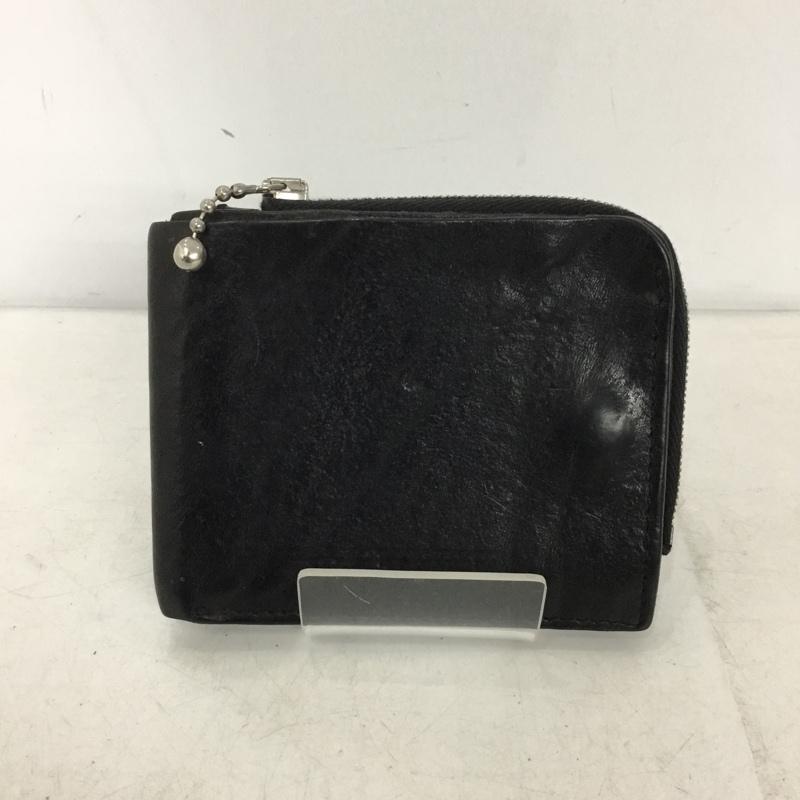 イサムカタヤマバックラッシュ ISAMUKATAYAMA BACKLASH 財布 二つ折り レザー 無地 黒 / ブラック / black メンズ USED 古着 中古 10156005
