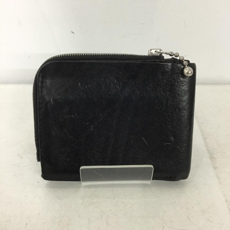 イサムカタヤマバックラッシュ ISAMUKATAYAMA BACKLASH 財布 二つ折り レザー 無地 黒 / ブラック / black メンズ USED 古着 中古 10156005