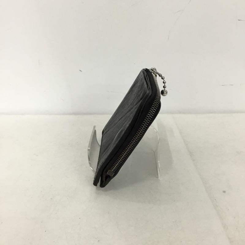 イサムカタヤマバックラッシュ ISAMUKATAYAMA BACKLASH 財布 二つ折り レザー 無地 黒 / ブラック / black メンズ USED 古着 中古 10156005