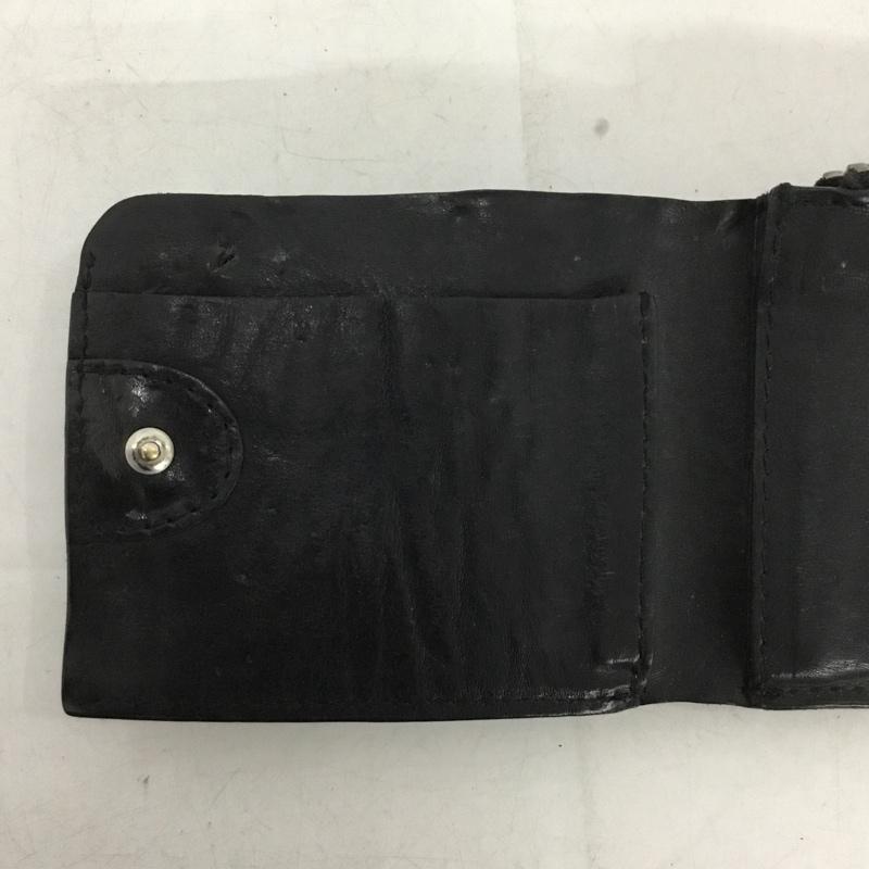 イサムカタヤマバックラッシュ ISAMUKATAYAMA BACKLASH 財布 二つ折り レザー 無地 黒 / ブラック / black メンズ USED 古着 中古 10156005
