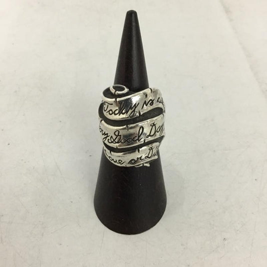 ラットレース RATRACE アクセサリー 指輪 リボン メッセージ 18号 ロゴ、文字 銀 / シルバー / silver color メンズ USED 古着 中古 10156006