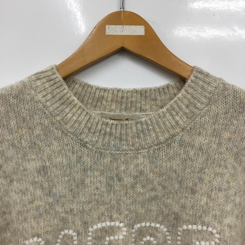 サマンサモスモス Samansa Mos2 ニット、セーター 長袖 FREE ロゴ、文字 ベージュ / ベージュ / beige レディース USED 古着 中古 10156018