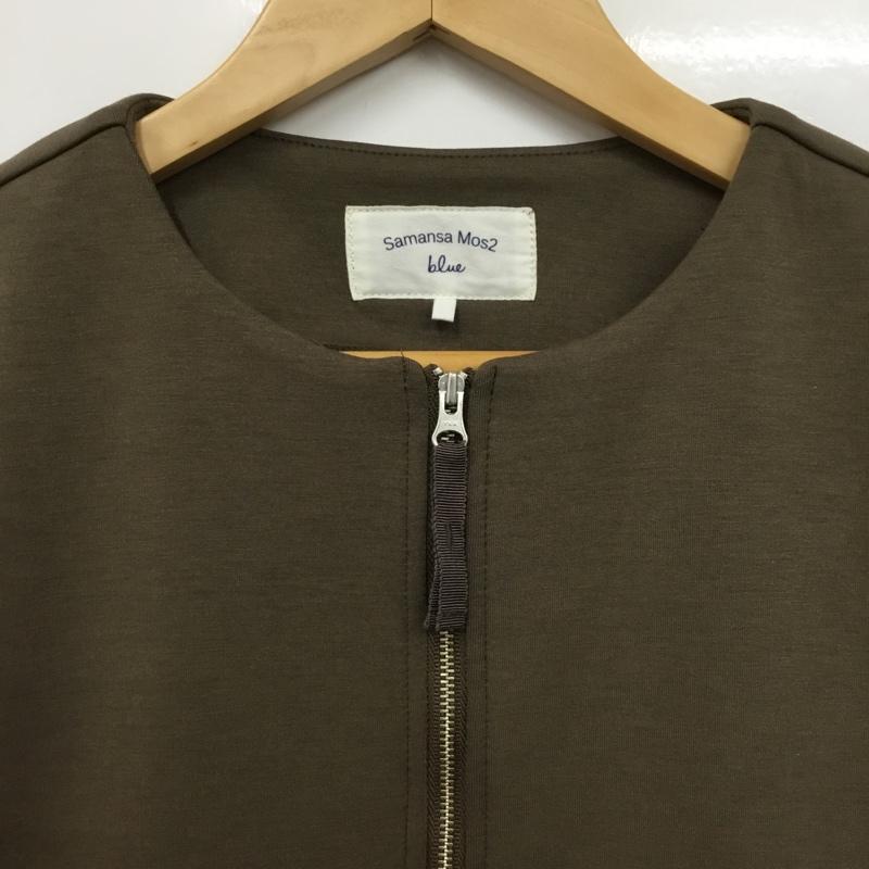 サマンサモスモスブルー Samansa Mos2 blue ジャケット、上着 ジャケット、ブレザー FREE 無地 茶 / ブラウン / brown レディース USED 古着 中古 10156024