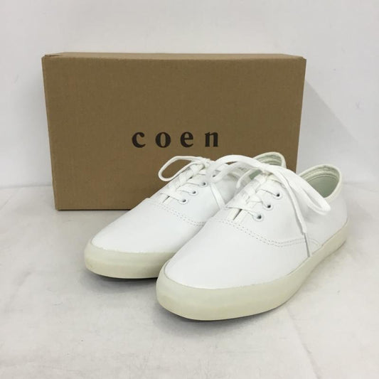 コーエン coen スニーカー スニーカー 7682-618-0091 レースアップ 箱有 M 無地 白 / ホワイト / white レディース USED 古着 中古 10156039