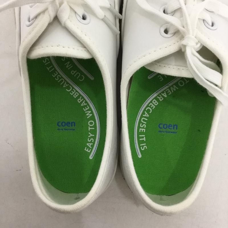 コーエン coen スニーカー スニーカー 7682-618-0091 レースアップ 箱有 M 無地 白 / ホワイト / white レディース USED 古着 中古 10156039