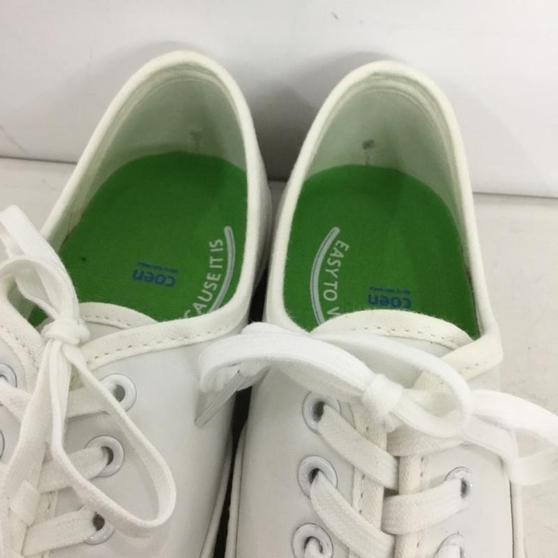 コーエン coen スニーカー スニーカー 7682-618-0091 レースアップ 箱有 M 無地 白 / ホワイト / white レディース USED 古着 中古 10156039