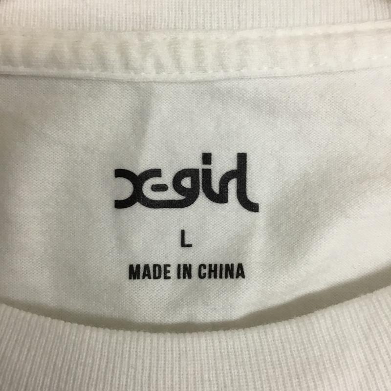 エックスガール X-girl Tシャツ 半袖 L ロゴ、文字 X プリント 白 / ホワイト / white レディース USED 古着 中古 10156040