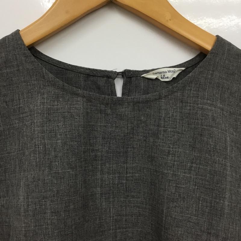 サマンサモスモスブルー Samansa Mos2 blue カットソー 半袖 FREE 無地 灰 / グレー / gray レディース USED 古着 中古 10156041