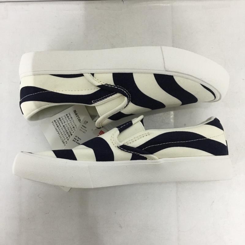 ユニクロ UNIQLO スリッポン スリッポン キャンバススリッポン marimekko マリメッコ 23.5cm 23.5cm ボーダー柄 紺 / ネイビー / navy X オフホワイト / オフホワイト / レディース USED 古着 中古 10156046