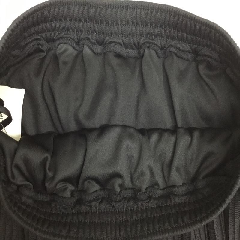 メランクルージュ Melan Cleuge スカート ロングスカート チュール消しプリーツスカート タグ付 L 無地 黒 / ブラック / black レディース USED 古着 中古 10156048