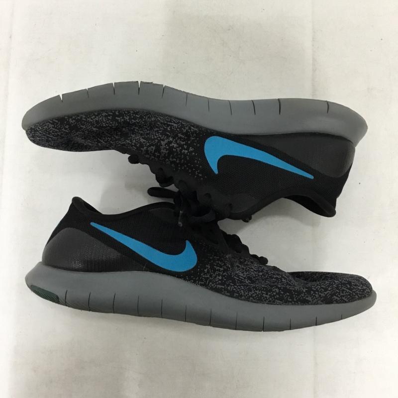 ナイキ NIKE スニーカー スニーカー 908983-012 FLEX CONTACT 25cm 25.0cm ロゴ、文字 黒 / ブラック / black X 青 / ブルー / blue X ダークグレー / ダークグレー / レディース USED 古着 中古 10156051