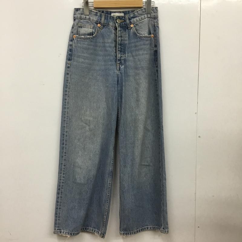 ザラ ZARA パンツ デニム、ジーンズ 34 無地 水色 / ライトブルー / レディース USED 古着 中古 10156054