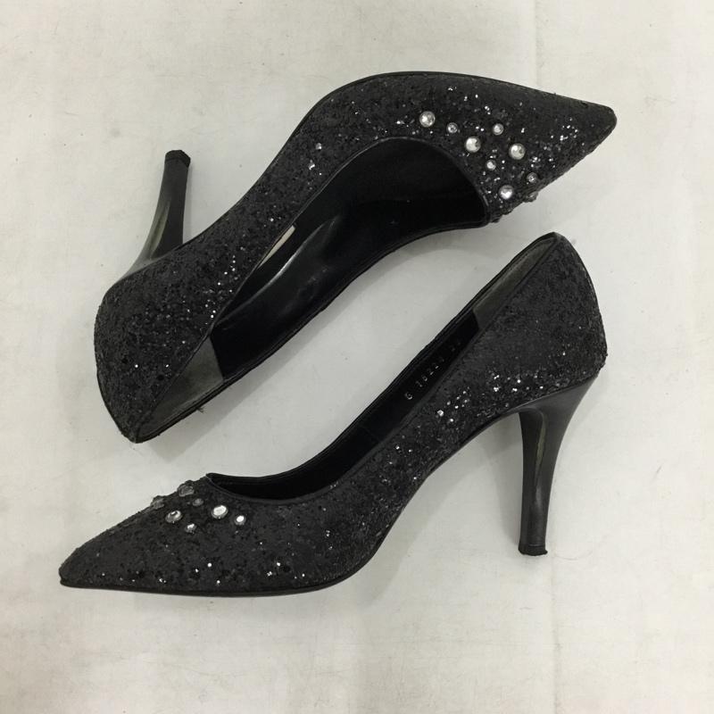 ダイアナ DIANA パンプス パンプス ポインテッドトゥ ラメ 22.0cm 無地 黒 / ブラック / black レディース USED 古着 中古 10156062