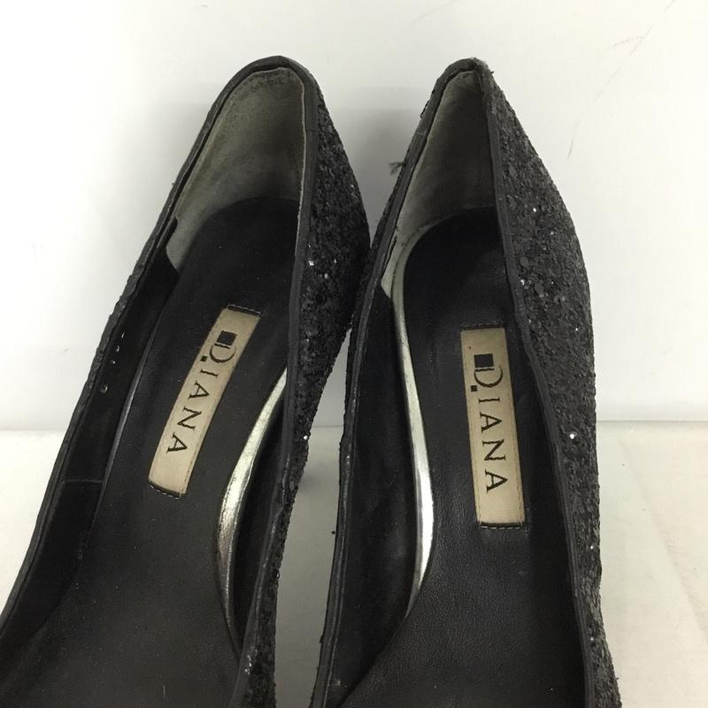 ダイアナ DIANA パンプス パンプス ポインテッドトゥ ラメ 22.0cm 無地 黒 / ブラック / black レディース USED 古着 中古 10156062