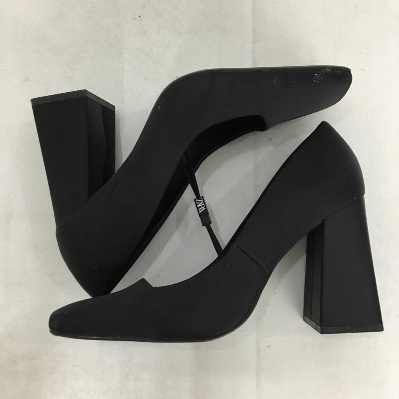 ザラ ZARA パンプス パンプス 1210 110 800 スクエアトゥ ハイヒール 39 無地 黒 / ブラック / black レディース USED 古着 中古 10156064
