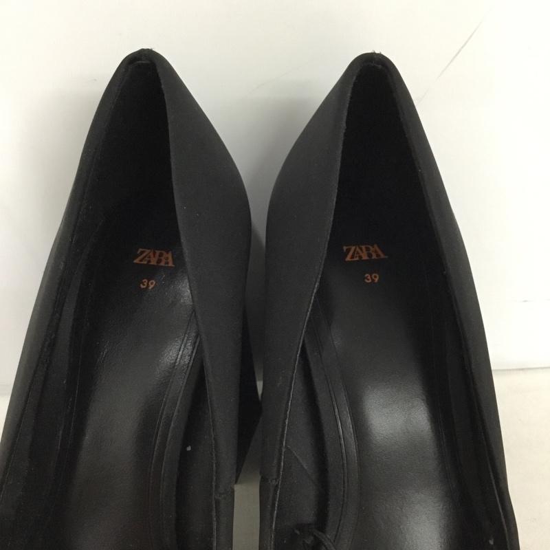 ザラ ZARA パンプス パンプス 1210 110 800 スクエアトゥ ハイヒール 39 無地 黒 / ブラック / black レディース USED 古着 中古 10156064