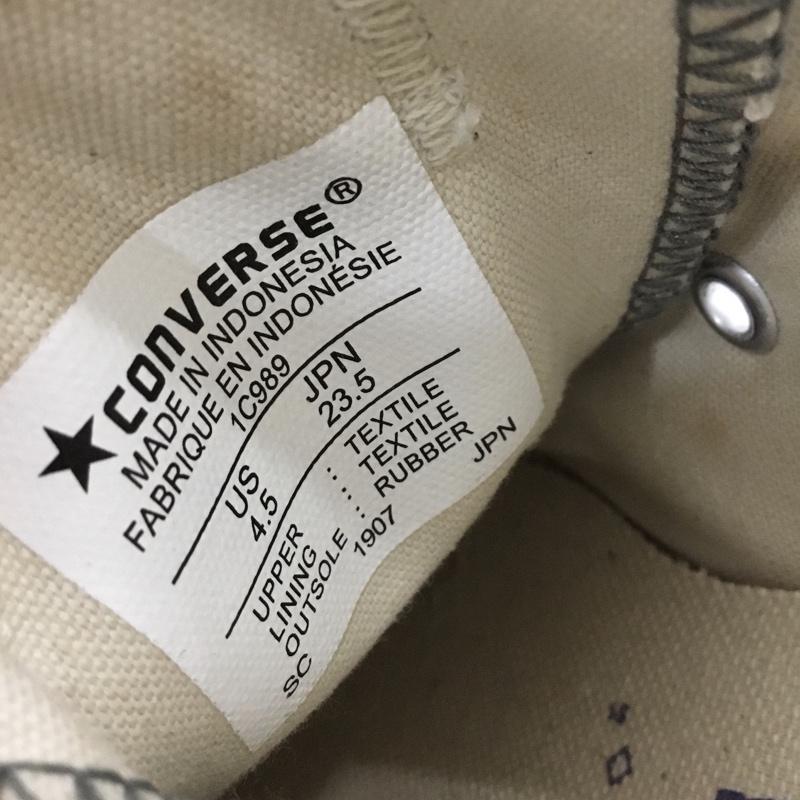 コンバース CONVERSE スニーカー スニーカー 1C989 CANVAS ALL STAR OX 23.5cm 23.5cm ロゴ、文字 灰 / グレー / gray X 白 / ホワイト / white レディース USED 古着 中古 10156091