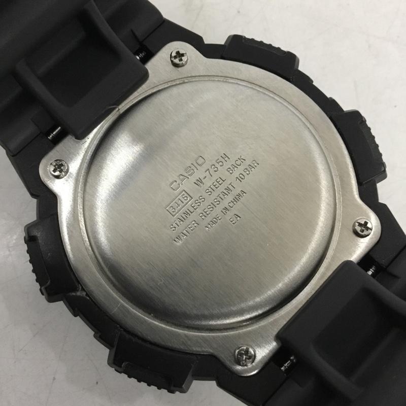 カシオ CASIO 腕時計 デジタル W-735H ロゴ、文字 ダークグレー / ダークグレー / メンズ USED 古着 中古 10156092
