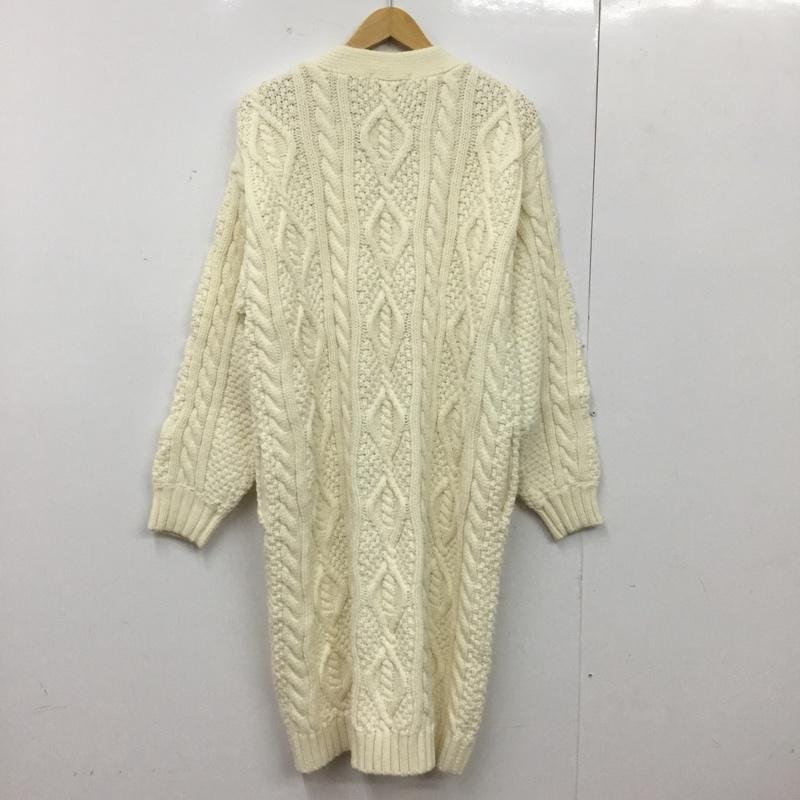 ニコアンド niko and... カーディガン 長袖 ST95WK32TO ケーブル編み長袖ロングカーディガン Vネック  アイボリー / アイボリー / レディース USED 古着 中古 10156095
