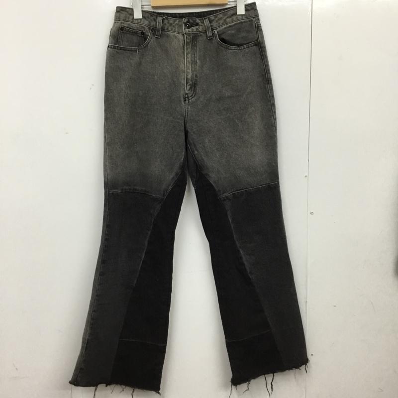 ジーナシス JEANASIS パンツ デニム、ジーンズ JS050831AA パッチワークフレアデニム M 無地 黒 / ブラック / black レディース USED 古着 中古 10156100