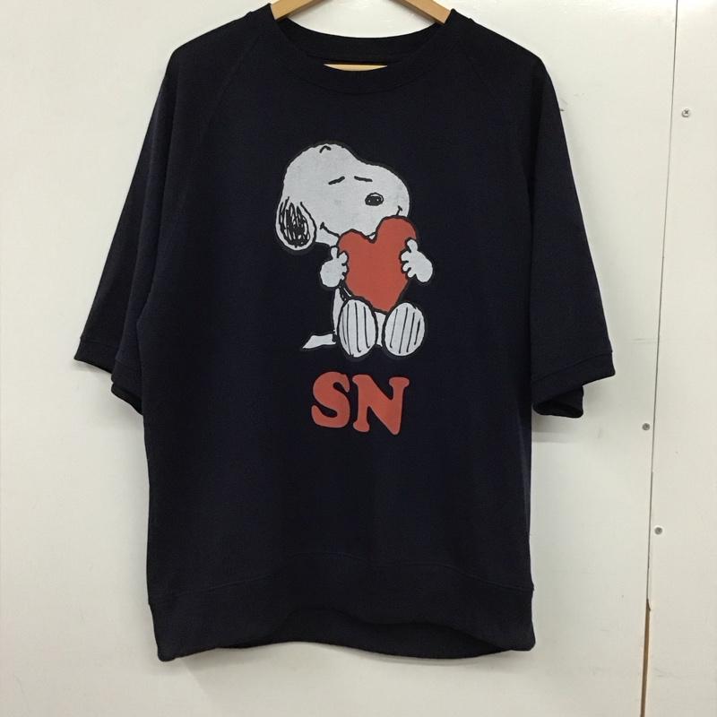 ジーユー GU Tシャツ 半袖 341-359540 プリントTシャツ スヌーピー L プリント 紺 / ネイビー / navy メンズ USED 古着 中古 10156110