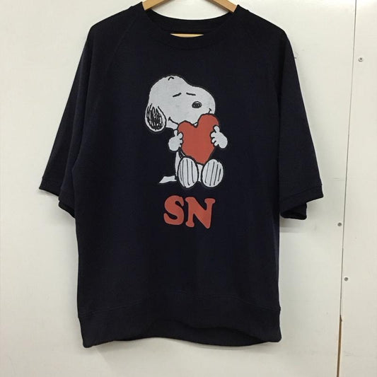 ジーユー GU Tシャツ 半袖 341-359540 プリントTシャツ スヌーピー L プリント 紺 / ネイビー / navy メンズ USED 古着 中古 10156110
