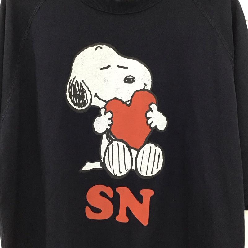 ジーユー GU Tシャツ 半袖 341-359540 プリントTシャツ スヌーピー L プリント 紺 / ネイビー / navy メンズ USED 古着 中古 10156110