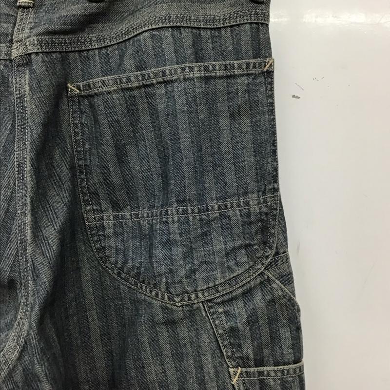バウワウ Bowwow パンツ デニム、ジーンズ デニムパンツ ワイドパンツ カジュアルパンツ M ストライプ インディゴ / インディゴ / Indigo メンズ USED 古着 中古 10156120