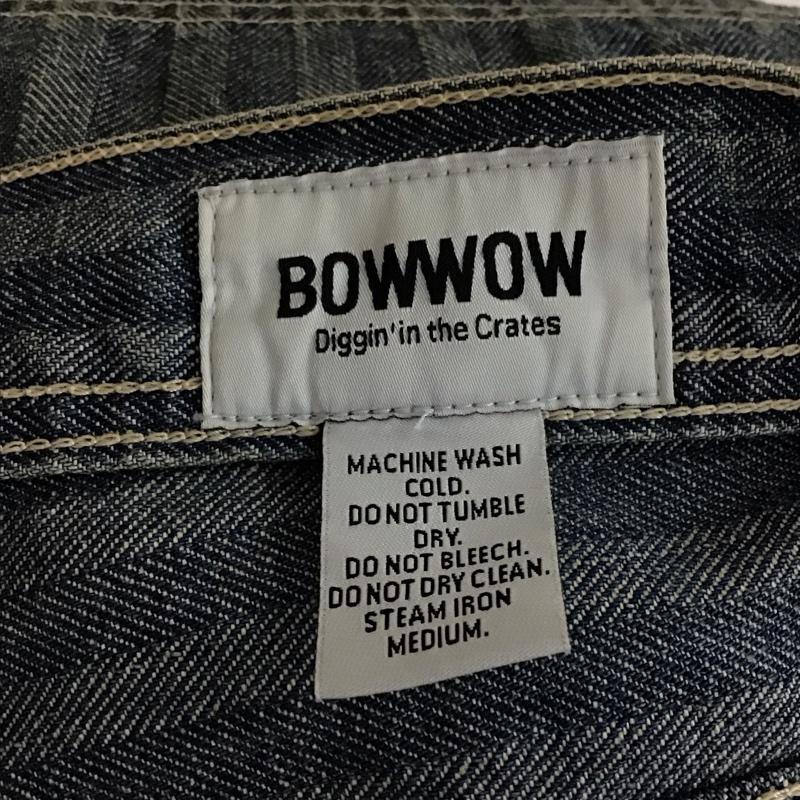 バウワウ Bowwow パンツ デニム、ジーンズ デニムパンツ ワイドパンツ カジュアルパンツ M ストライプ インディゴ / インディゴ / Indigo メンズ USED 古着 中古 10156120