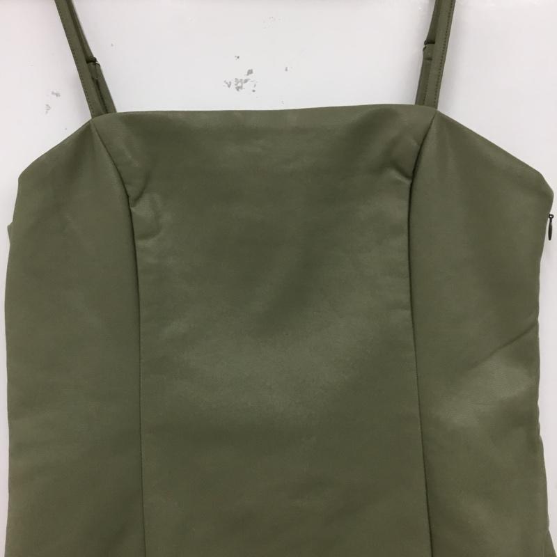 エヴリス EVRIS ワンピース ひざ丈スカート 372350303001 レザーライクミニワンピース FREE 無地 カーキ / カーキ / khaki レディース USED 古着 中古 10156127