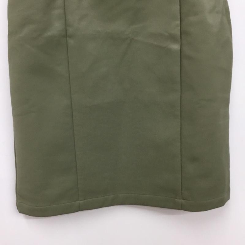 エヴリス EVRIS ワンピース ひざ丈スカート 372350303001 レザーライクミニワンピース FREE 無地 カーキ / カーキ / khaki レディース USED 古着 中古 10156127
