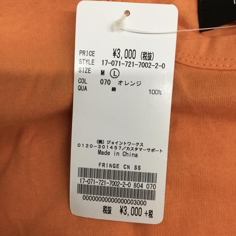 インヘリット INHERIT Tシャツ 半袖 タグ付 L 無地 橙 / オレンジ / orange レディース USED 古着 中古 10156131