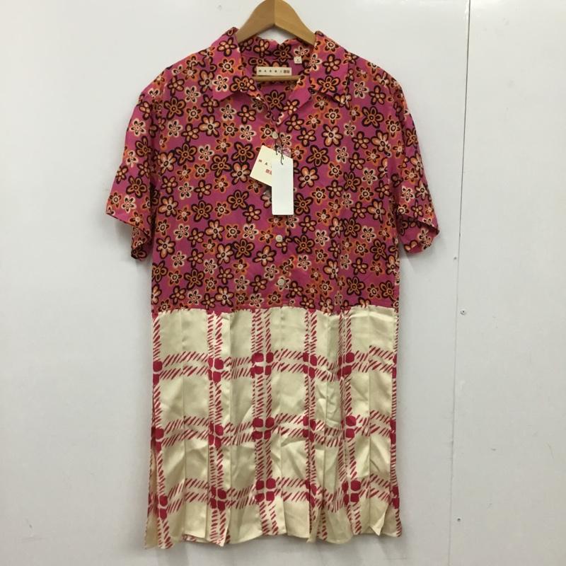 ユニクロ UNIQLO ワンピース ミニスカート MARNI オープンカラープリーツワンピース タグ付 M 花柄 X 総柄 マルチカラー / マルチカラー / multicolor レディース USED 古着 中古 10156134