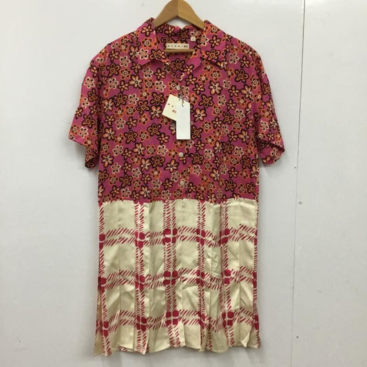 ユニクロ UNIQLO ワンピース ミニスカート MARNI オープンカラープリーツワンピース タグ付 M 花柄 X 総柄 マルチカラー / マルチカラー / multicolor レディース USED 古着 中古 10156134