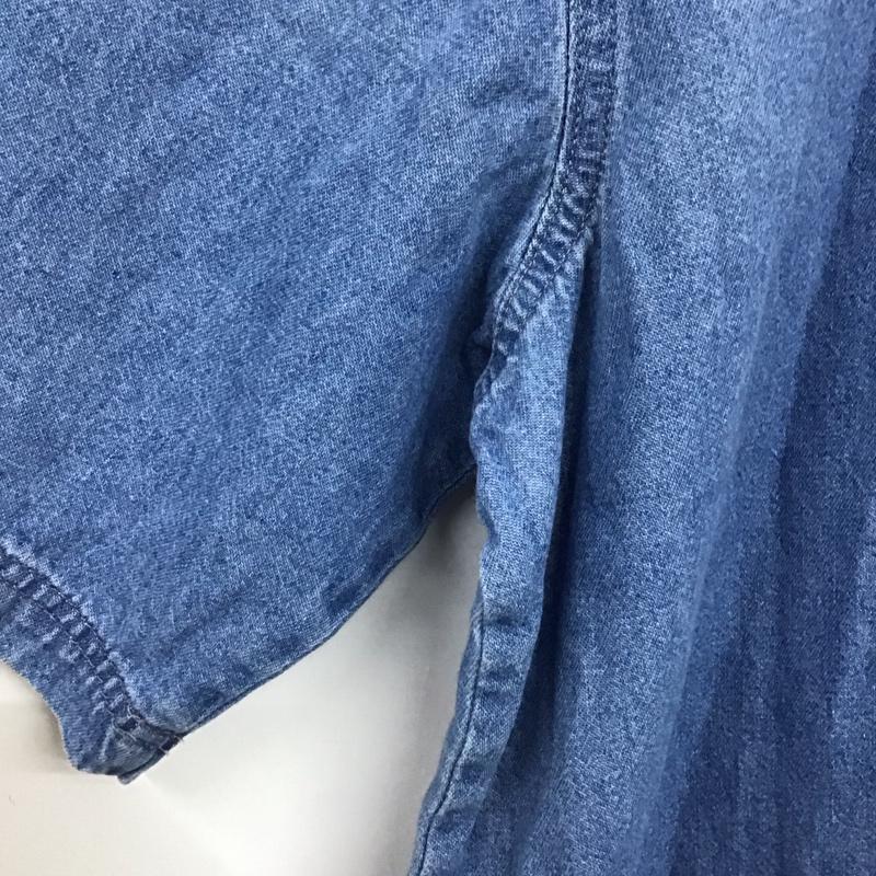 ディッキーズ Dickies シャツ、ブラウス 半袖 半袖デニムシャツ ボタンダウンシャツ XL ロゴ、文字 インディゴ / インディゴ / Indigo メンズ USED 古着 中古 10156135