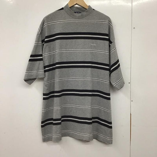 ノーティカ NAUTICA Tシャツ 半袖 半袖カットソー プリントTシャツ クルーネックカットソー L ボーダー柄 灰 / グレー / gray メンズ USED 古着 中古 10156138